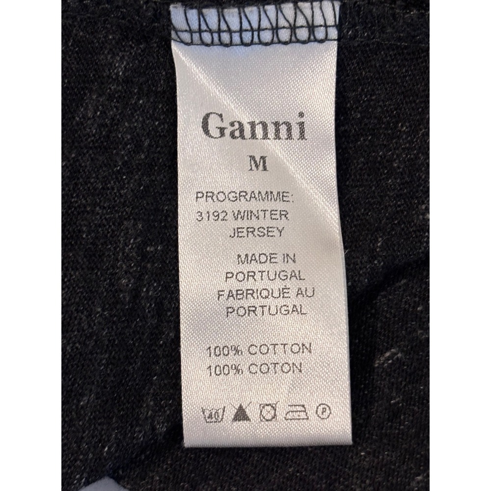 GANNI Winter Jersey Dress M Charcoal Cotton Scandi Copenhagen Fit Flare Minimal - Picture 7 of 8